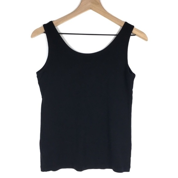 TALBOTS Tank Top Pima Cotton Solid 3D Neckline Stretchy Fitted Petite Size Small - Picture 4 of 8